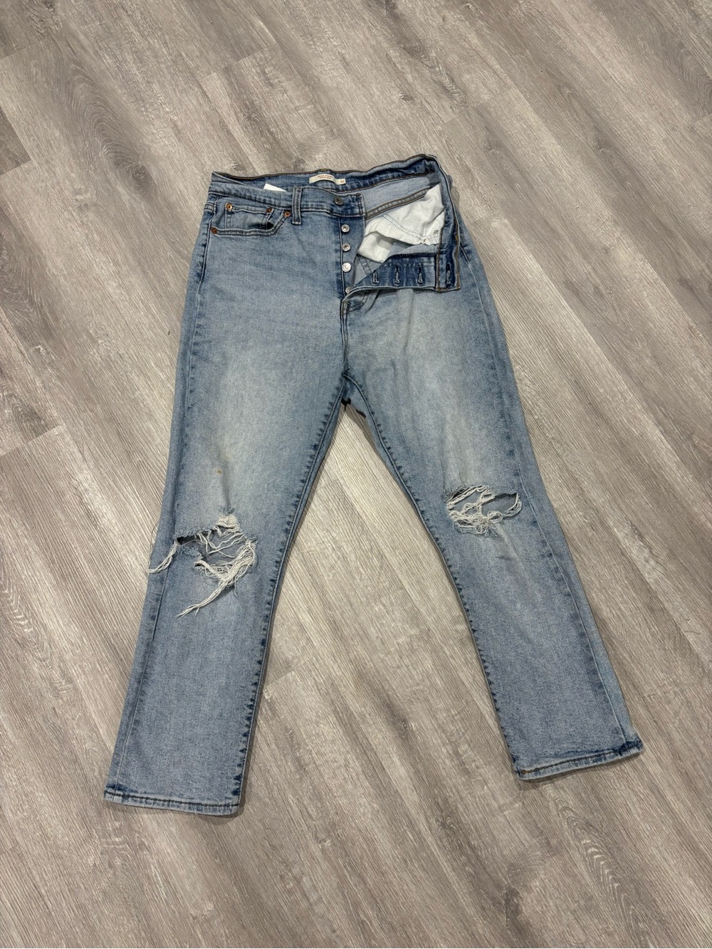 Levi's Light Blue Distressed Boyfriend Jeans